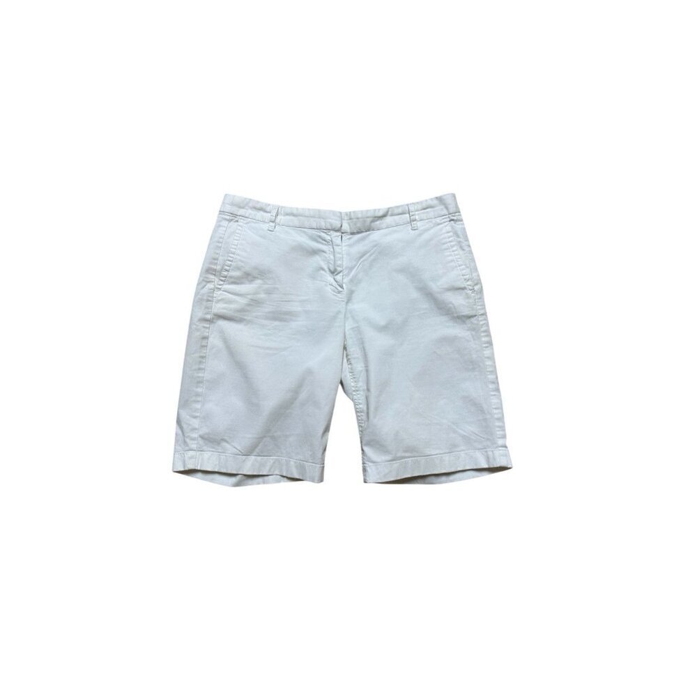 J.Crew Bermuda Shorts Womens Size 4 White Cotton Stretch 9” Inseam